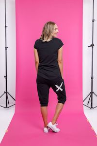 Home-Lee | Black with White X 3/4 Apartment Pant