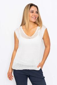 The Italian Closet: The Italian Closet | White Velma Knit Sleeveless Top