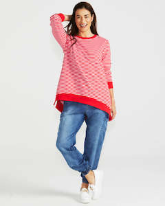 Sweatshirt: Betty Basics | Cherry Stripe - Courtney Cherry Stripe Jumper
