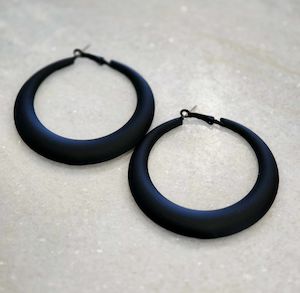 The Cottage Collection |  Black - Hendix Circle Hoop Earrings