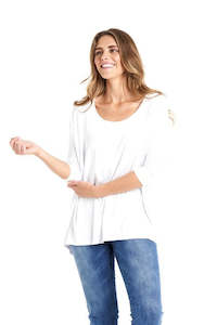 Basics: Betty Basics | Milan 3/4 Top - White