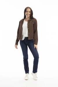 Orientique | Linen Blend Jacket - Chocolate