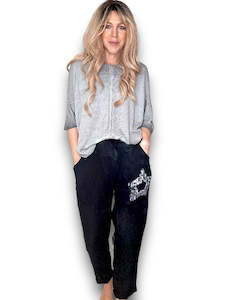 Linen: The Cottage Collection - Black Linen Star Pants