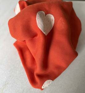 The Cottage Collection Scarf| Hearty Heart Heart - Orange