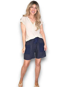 Helga May | Navy Honfleur Plain Shorts