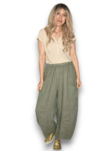 Helga May | Forest Barrel Linen Pants