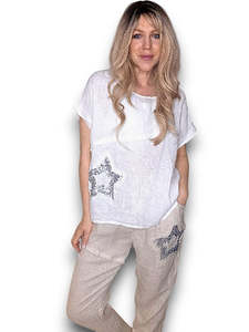 The Cottage Collection: The Cottage Collection - White Linen Star Top