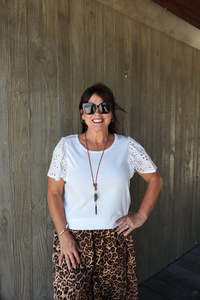 Betty Basics: Betty Basics | Lottie Embroidered Tee - White