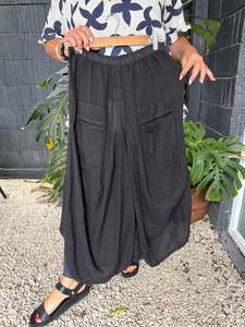 Helga May | Black Normandie Linen pants