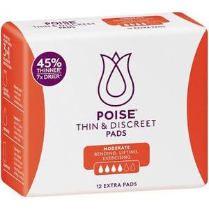 Products: Poise Thin & Discreet Extra Pads