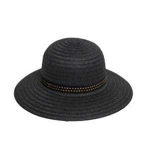 Sophie - So Shady Hat Ribbon - Black with Goldie