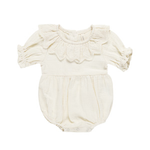 Childrens Clothing Sale: Quincy Mae - Collared Romper - Ivory