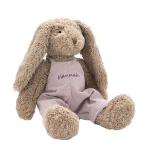 Toys: PERSONALISED- Mrs Honey Bunny- Lilac Overalls