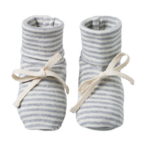 Nature Baby - Booties - Grey Marl Stripe