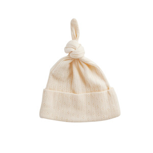 Nature Baby: Nature Baby - Knotted Beanie Pointelle - Natural
