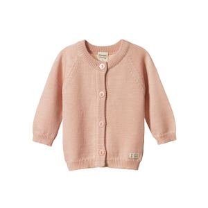 Nature Baby: Nature Baby- Merino Knit Cardigan- Rose Dust