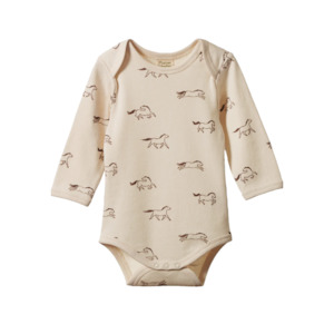Children Clothing: Nature Baby - Long Sleeve Bodysuit - Gallop Print