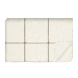 Cushions: Grid Sherpa Throw - Taupe/Cream