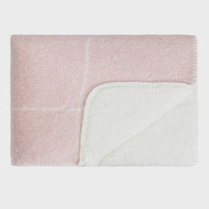 Cushions: Grid Sherpa Throw - Rose Smoke