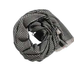 Hats: Herringbone Scarf Charcoal
