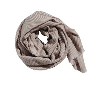 Hats: Herringbone Scarf Beige