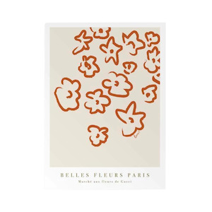 Papier HQ- Fleurs Print Rust