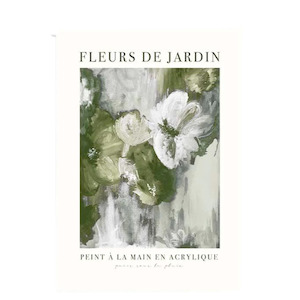 Papier HQ- Fleurs De Jardin Print - Khaki