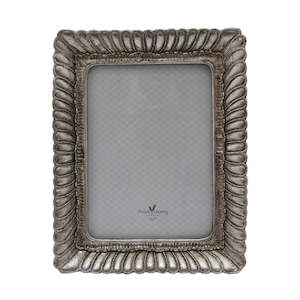 Fanned Rectangle Photo Frame Pewter Finish 5 x7"