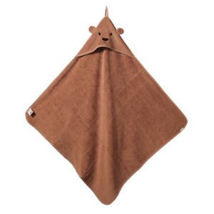 Bear Hooded Towel - Hazelnut One Size