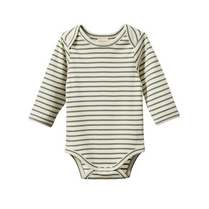 Nature Baby: Nature Baby - Long Sleeve Bodysuit - Nettle Sailor Stripe