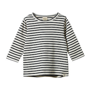 Nature Baby - Long Sleeve River Tee - Navy Sailor Stripe