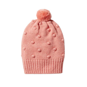 Childrens Clothing Sale: Knitted Spot Jacquard Hat - Flamingo Fleck