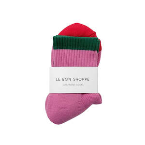 Le Bon Shoppe Socks - Colour Block Girlfriend - Rose Green