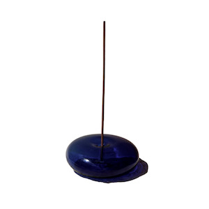 Gentle Habits: Glass Vessel Incense Holder - Cobalt
