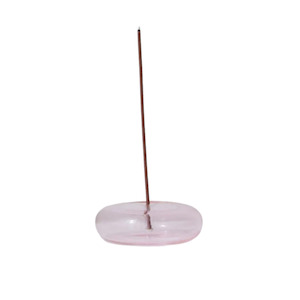 Glass Vessel Incense Holder - Pink