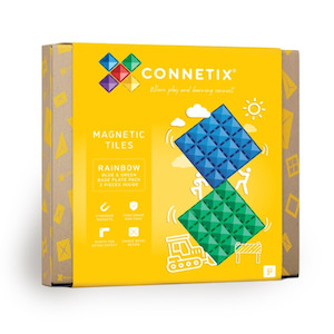 Connetix Tiles: Connetix Tiles - Rainbow Blue & Green Base Plate 2pc