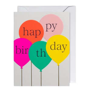Cards: Happy Birthday Neon Balloons
