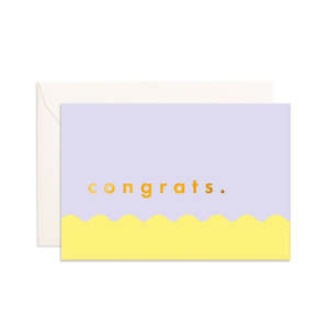 Cards: Fox & Fallow - Congrats Lilac Ripple Mini Greeting Card