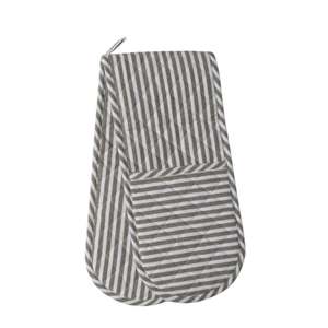 Classic Stripe Double Oven Glove - Olive/White