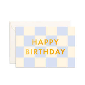 Cards: Fox & Fallow - Birthday Powder Check Mini Greeting Card