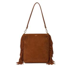 Saben - Claudette Shoulder Bag - Tan Suede + Fringe