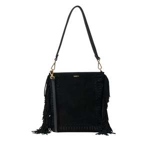 Gift Ideas: Saben - Claudette Shoulder Bag - Black Suede + Fringe