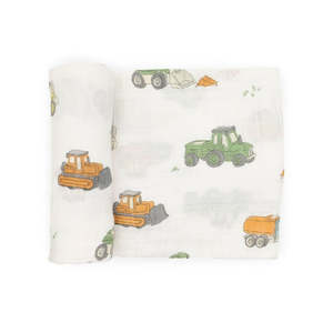 Little Unicorn - Cotton Muslin Swaddle - Work Trucks