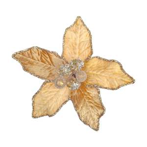 Small Jewelled Pointsettia Gold