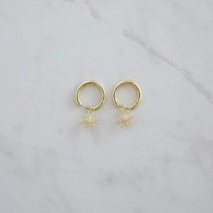Sophie - Star Gazing Hoop Huggies - Gold