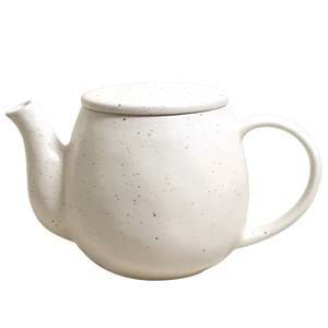 Natural Earth Teapot with metal lid