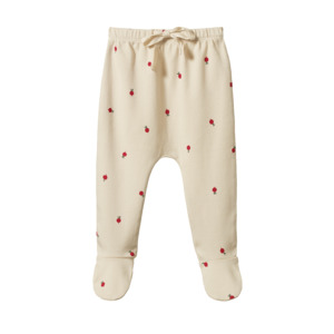 Nature Baby - Footed Rompers - Radish Print
