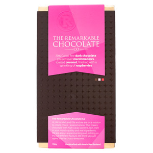 Confectionery Chocolate: Dark Chocolate Marshmallow Coconut and Raspberries