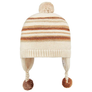 Organic Earmuff Heart Beanie - Feather