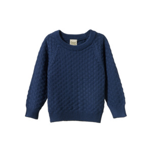 Nature Baby - Billy Jumper - Vintage Indigo Basket Knit